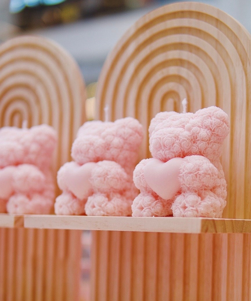 Kawaii Pink Bear Candle
